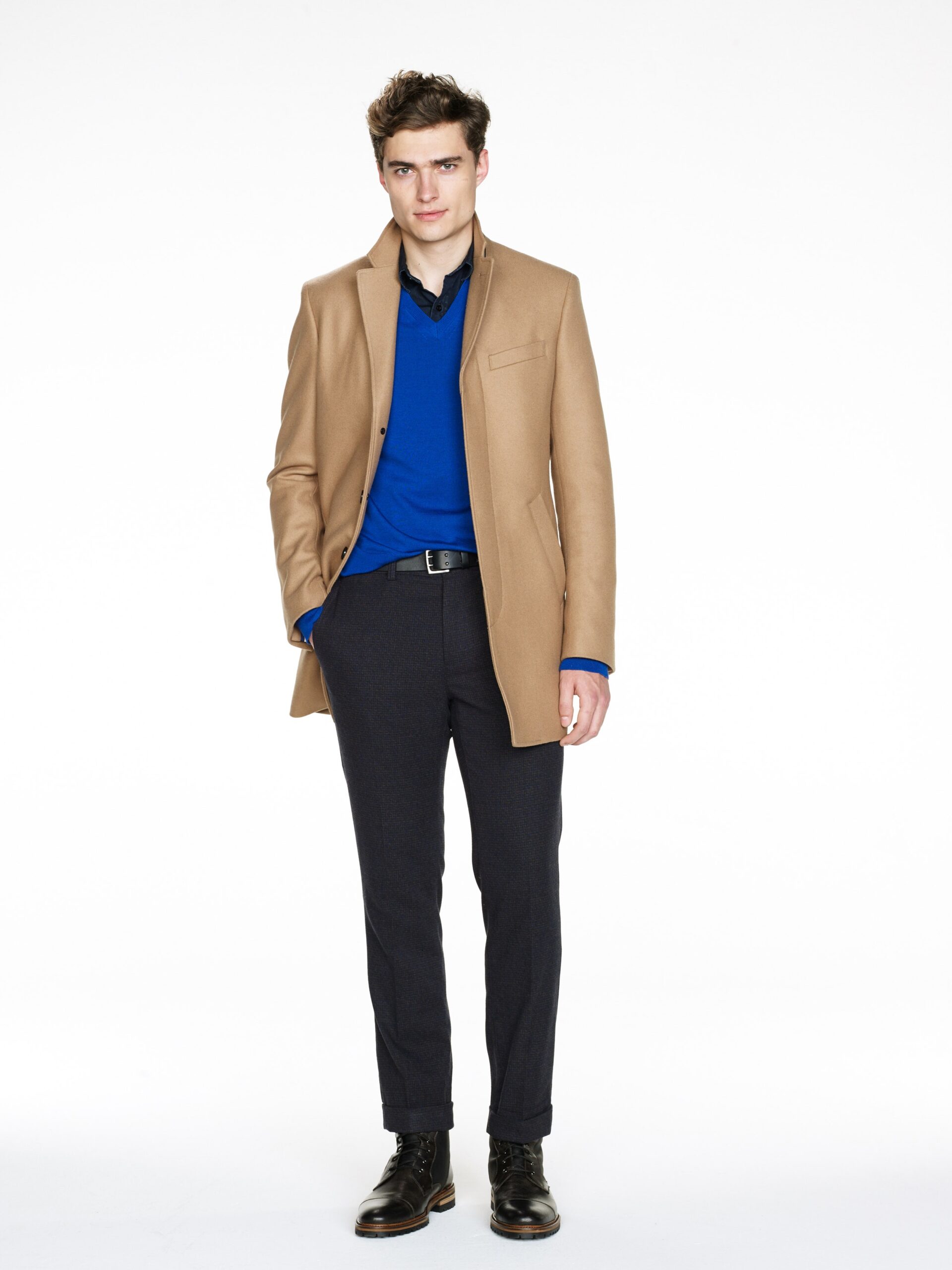 beige wool tailored coat