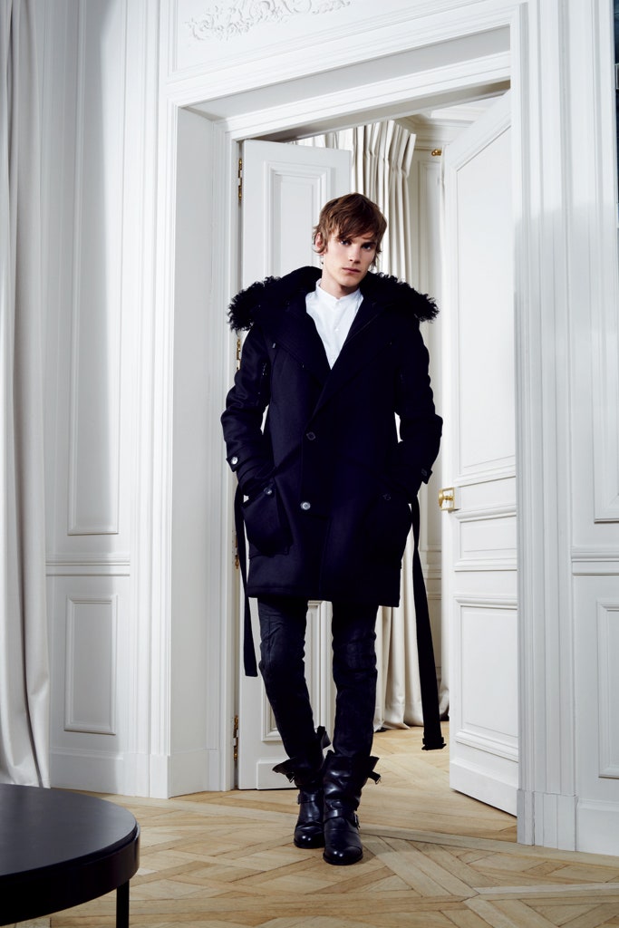 black wool coat with white shirt