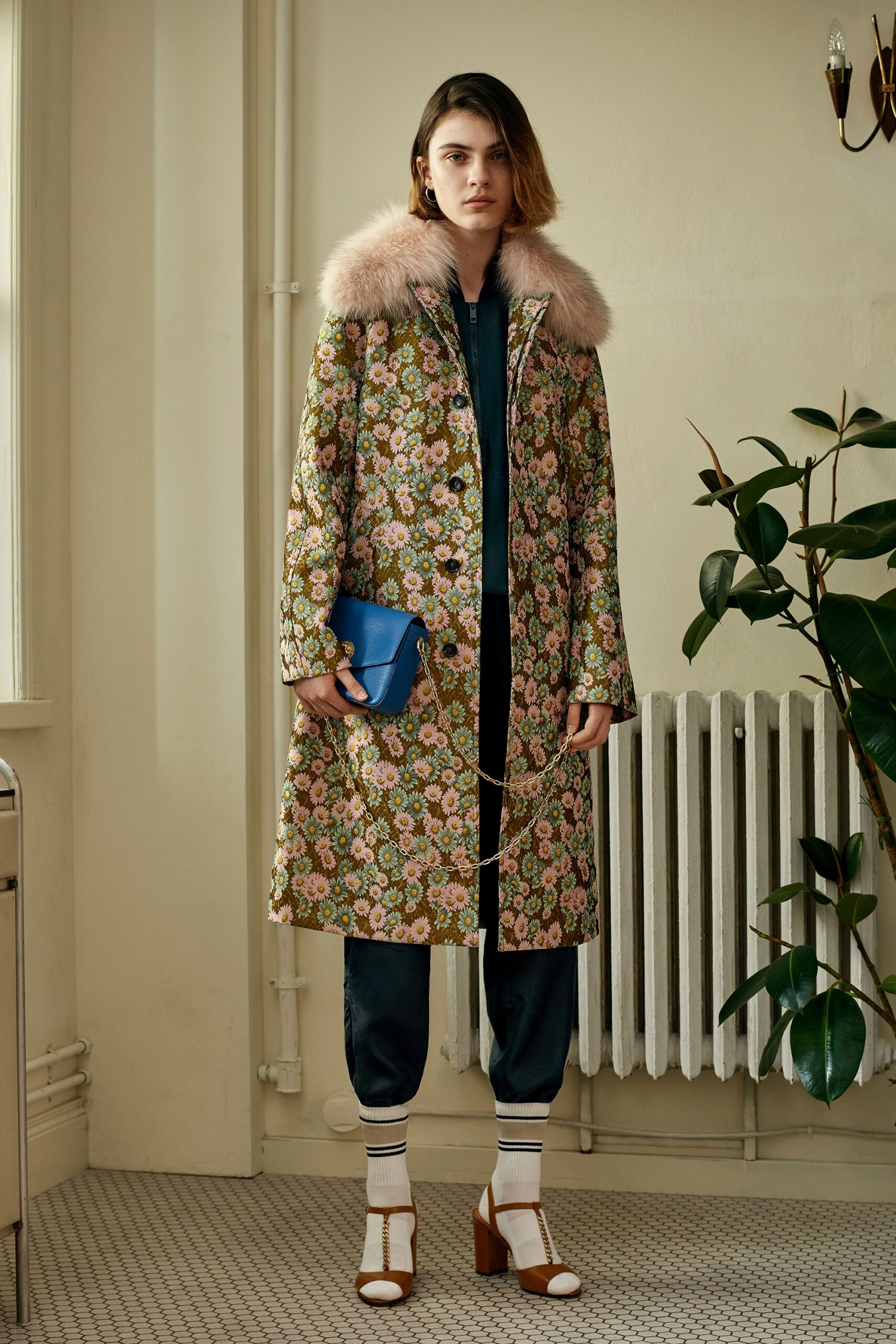 floral coat with jumpsuit