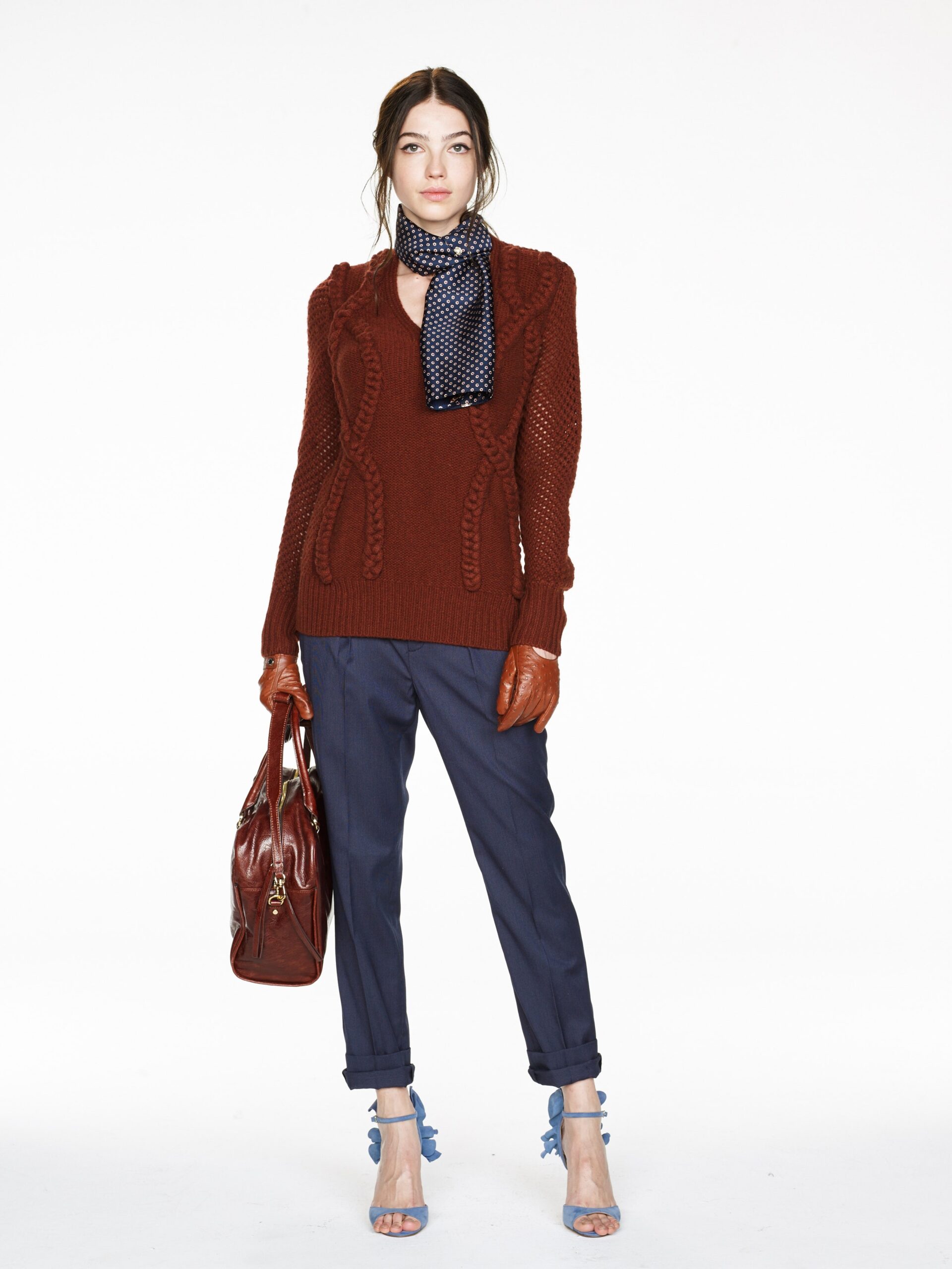 brown wool fitted sweater