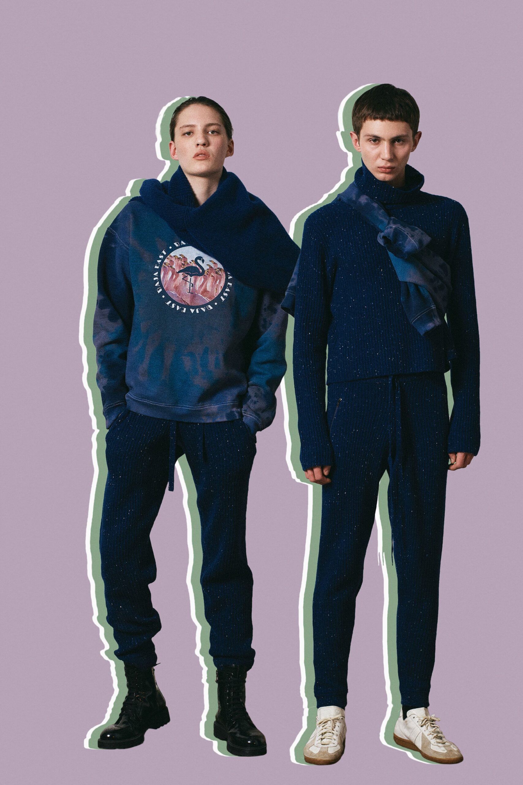blue relaxed hoodie and pants