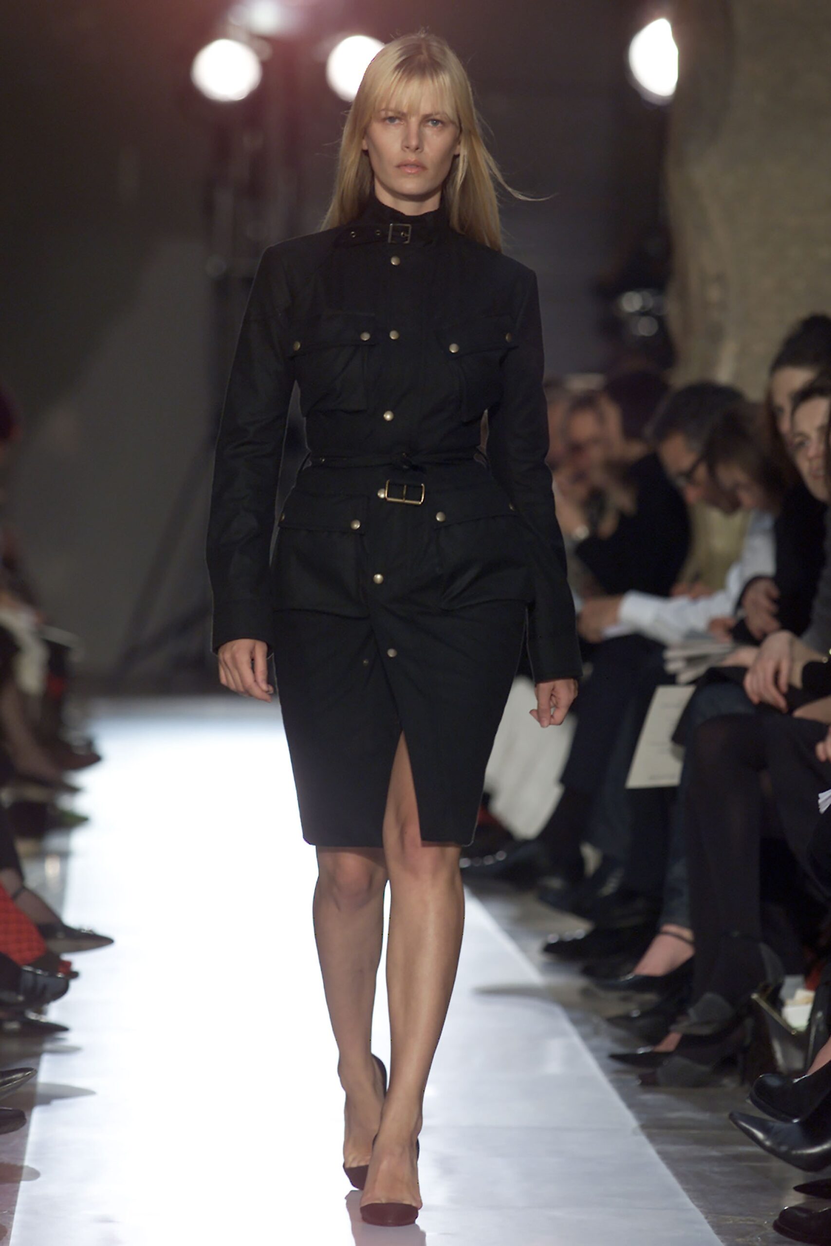 black fitted midi dress