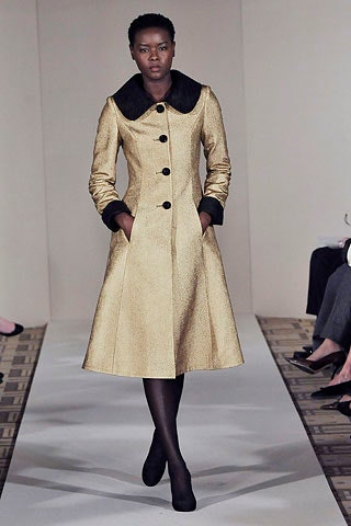 gold silk fitted coat