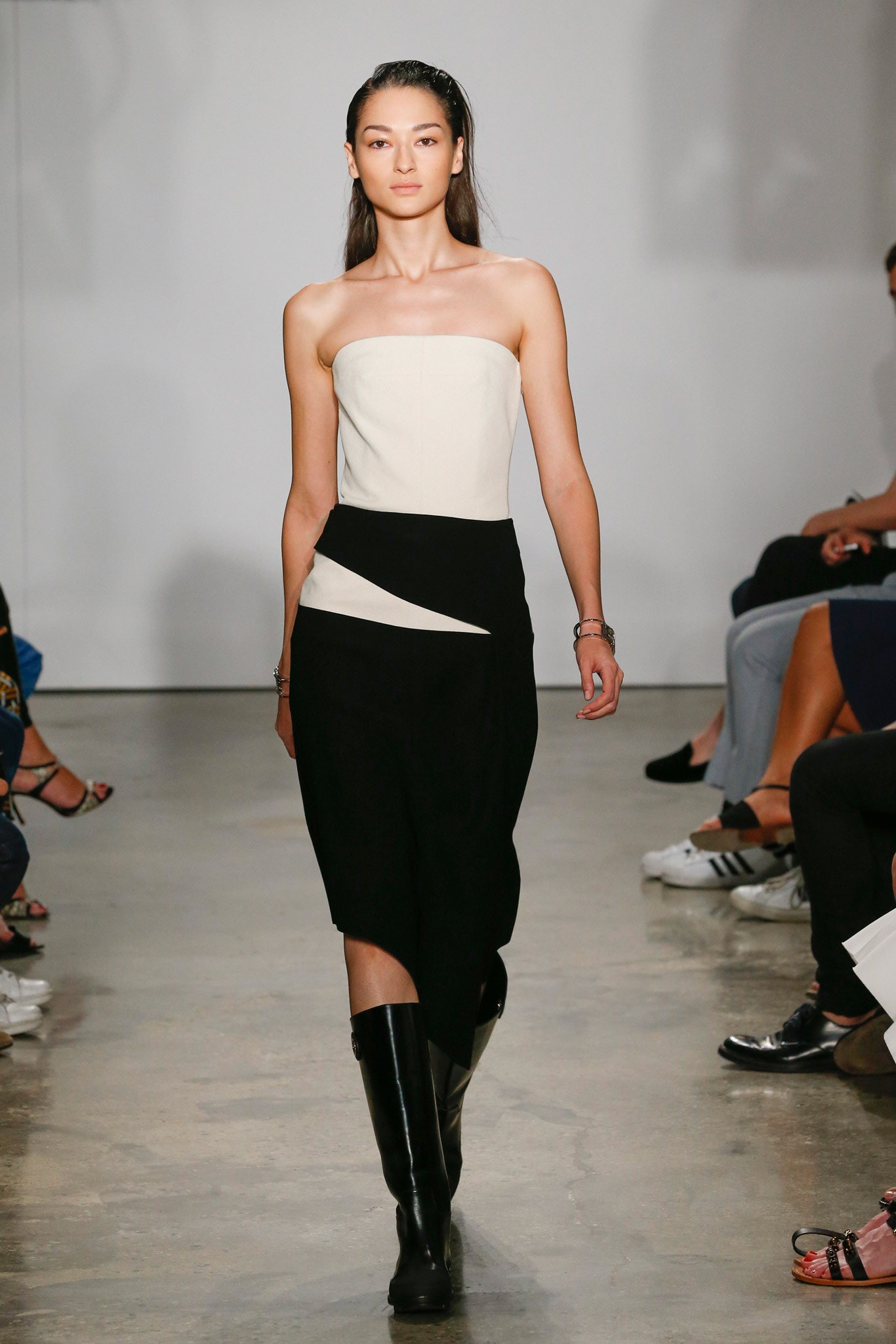 black and white asymmetric dress