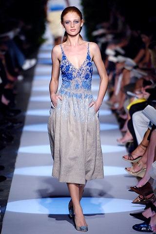 beige embroidered sleeveless dress
