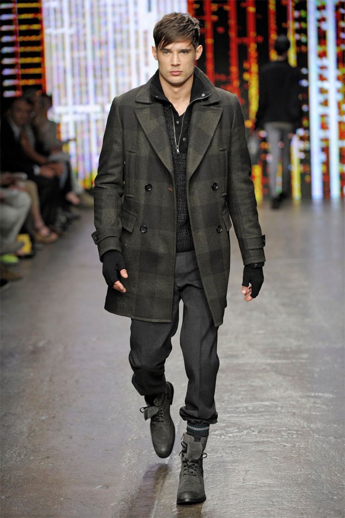 tailored black wool coat