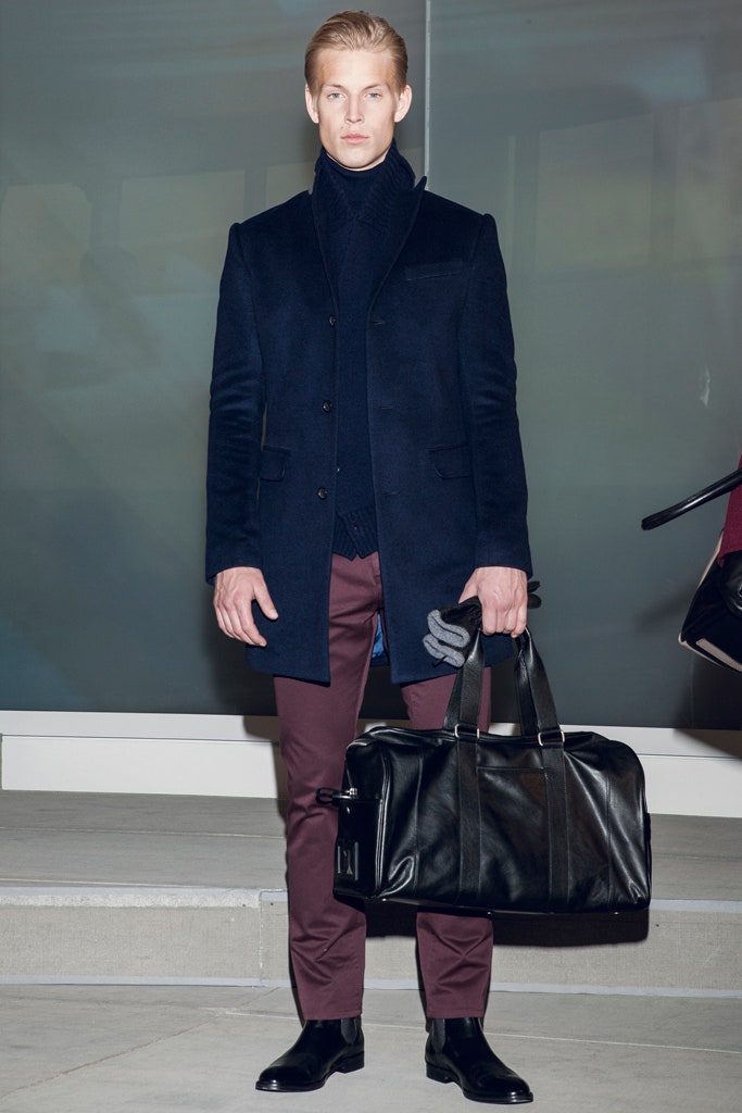 blue wool tailored coat