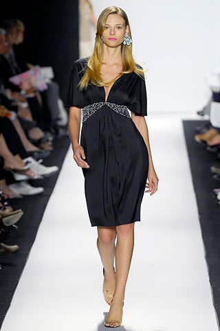 black silk fitted dress
