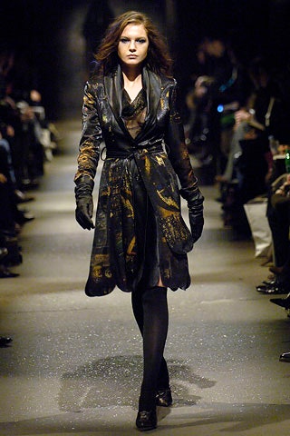 black and gold silk belted dress