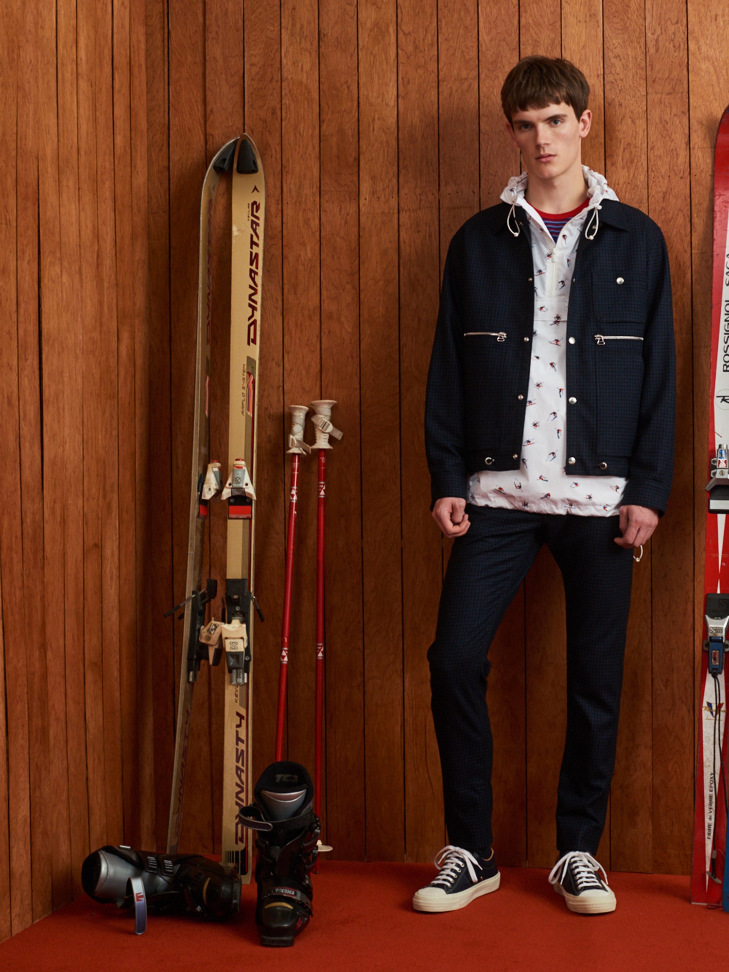 navy cotton jacket and pants