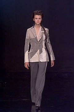 gray patchwork tailored blazer and pants