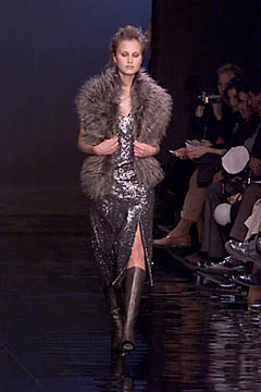 silver sequin midi dress with fur coat