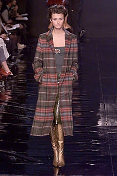 brown plaid coat with green skirt