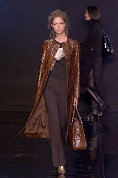 brown leather coat with fitted top
