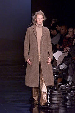 brown wool coat with beige top