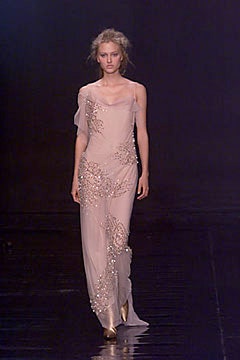 pink silk fitted gown