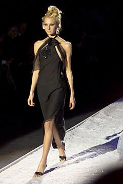 black silk halterneck dress