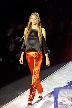 red satin fitted straight-leg shiny pants