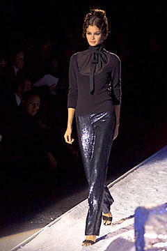 black silk long-sleeve collared fitted ruched top