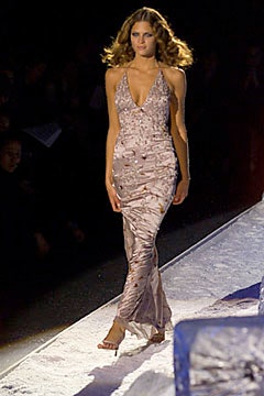 fitted pink silk gown