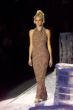 gold embellished sleeveless gown