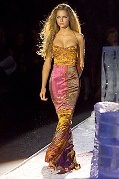 fitted strapless silk gown