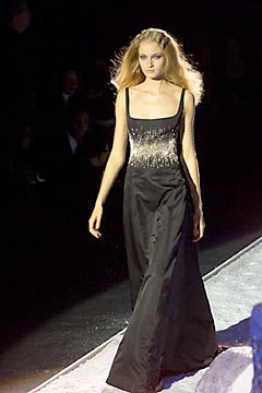 black silk sleeveless gown