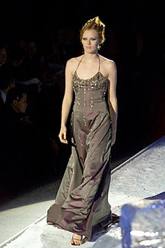 gray silk sleeveless gown
