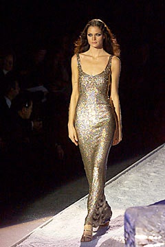 gold sequined sleeveless gown