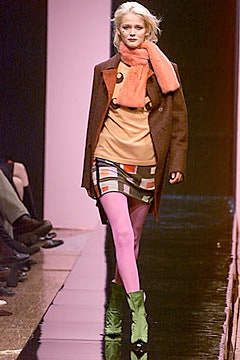 brown wool coat with multi skirt