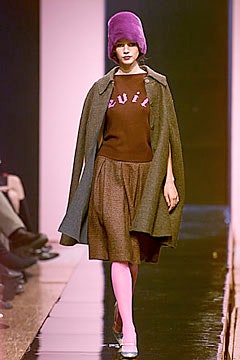gray wool cape with brown top