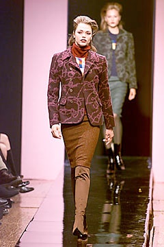 purple embroidered blazer with pencil skirt