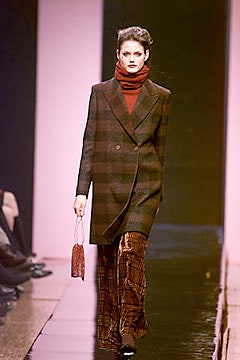 brown checked blazer with red top