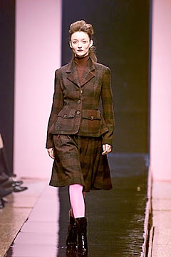 brown plaid blazer and skirt