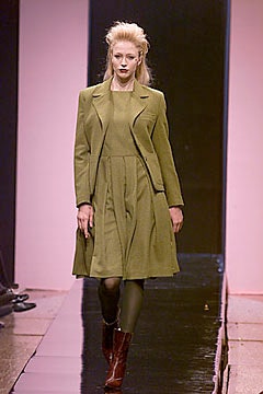 green midi dress with blazer