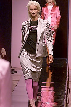 pink silk blazer with pencil skirt