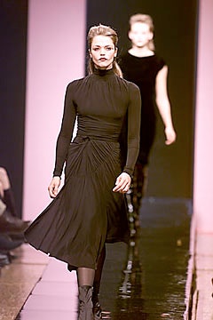 black silk fitted dress