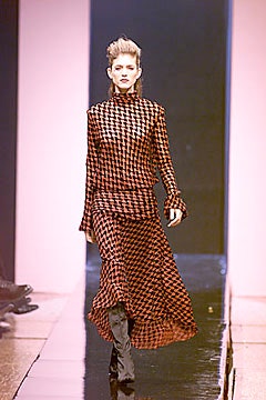 black and orange printed midi dress