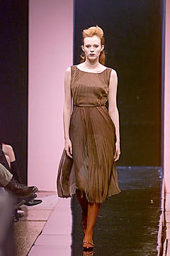 brown silk sleeveless pleated dress