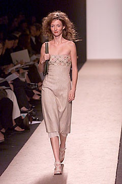 beige fitted sleeveless dress