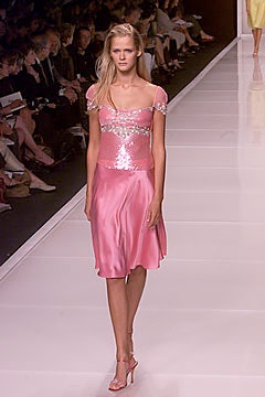 pink silk fitted dress