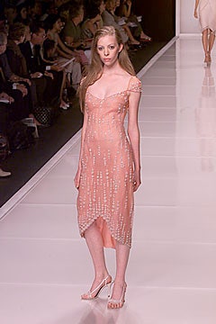 pink silk sleeveless v-neck fitted embellished draped dress