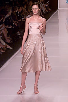 beige silk strapless dress