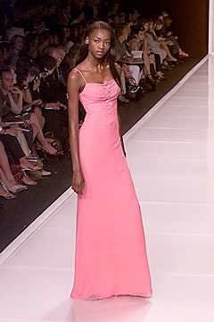 fitted pink silk gown