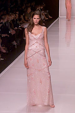 pink sequined sleeveless gown