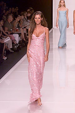 fitted pink sequin gown