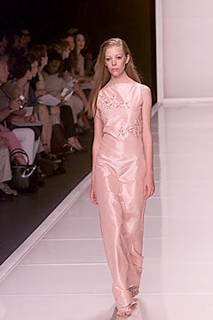 pink silk fitted gown
