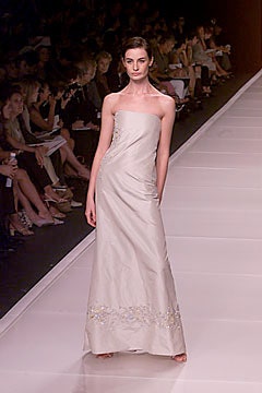 ivory silk strapless gown