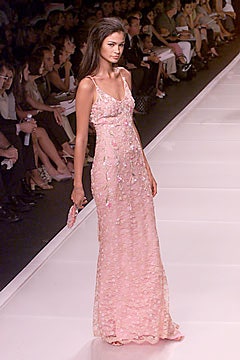 pink silk embroidered gown