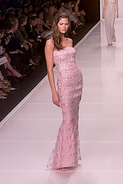 fitted pink sequined gown